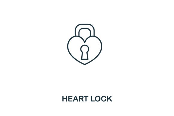 Heart Lock: Elevating Valentine’s Day Design with Simple Line Art