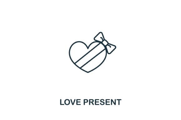 Love Present Icon: Versatile Valentine’s Design Asset