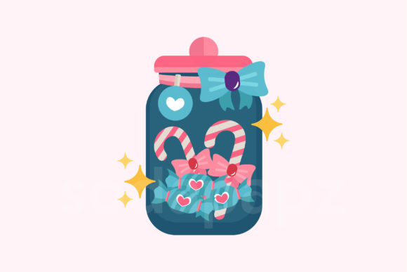Sweet Deluxe: Candy Jar Icon for Creative Design Projects